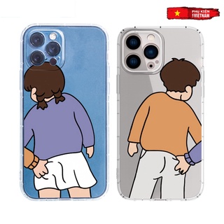 Ốp lưng iphone 6, 6s plus, 7 8 Plus, X, XS, XR, XSMAX, 11, 12, 13 PROMAX TRONG SUỐT ỐP CẶP NAM NỮ DỄ THƯƠNG PKVN