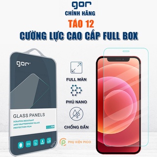 Kính cường lực Iphone 12 chính hãng GOR trong suốt full màn hình cho màn hình Iphone 12