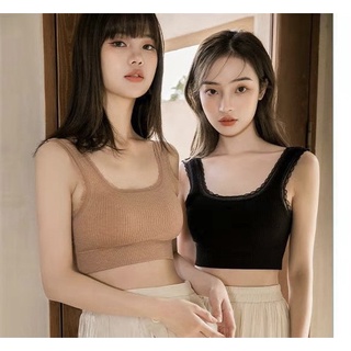 Áo bra nữ cổ vuông hở lưng chữ U hai dây ren dễ thương freesize 38-60kg 1535