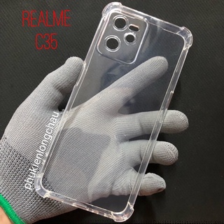Ốp Lưng Realme C35 / Narzo 50A Prime Dẻo Trong Suốt Chống Sốc Có Gù Bảo Vệ 4 Gốc