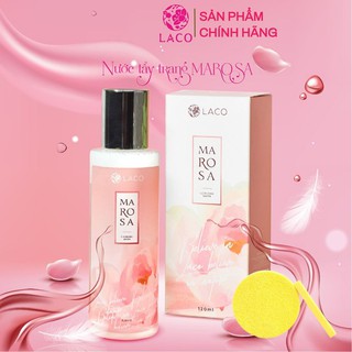 Combo Tẩy trang nhũ hoá MAROSA LACO 120ml cho làn da mịn màng và sạch sâu + 12pcs bông nở rửa mặt Laco