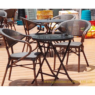 Ghế cafe ngoài trời lưới textilene giả cổ