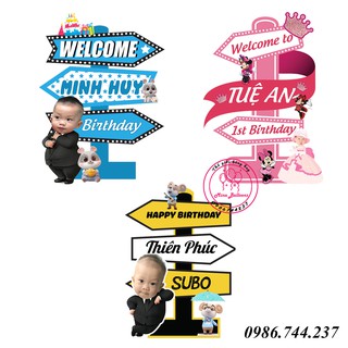 Cây Welcome Sinh Nhật In Tên Tuổi Và ChiBi Của Bé Cao 40cm
