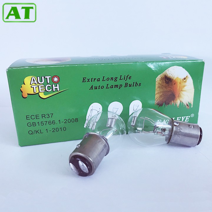 Hộp 10 Bóng Đèn Phanh Đèn Thắng Ô Tô 2 Tóc 12V-21W Đèn Hậu