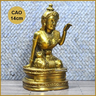 TƯỢNG ĐỒNG ĐÚC KHỐI BÀ NGOẮC TAY THÁI CAO 14CM - 6920.1