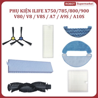 Phụ kiện khăn, giẻ, chổi cạnh, chổi chính, chổi giữa, lọc bụi, Robot hút bụi ILIFE X750/X800/X900/V8/V8s/V80/A9s/A10s