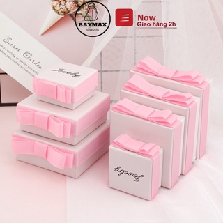 Hộp quà tặng, đựng trang sức, dây chuyền, khuyên tai, cài áo, hộp quà sang trọng - Nơ