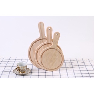 Thớt gỗ decor hình tròn có tay cầm phụ kiện trang trí, chụp ảnh, khay trà bánh, đựng pizza...2 kích thước lựa chọn H26