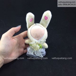 Phôi gấu bông in hình 3D lên thỏ cô dâu cỡ nhỏ 15cm