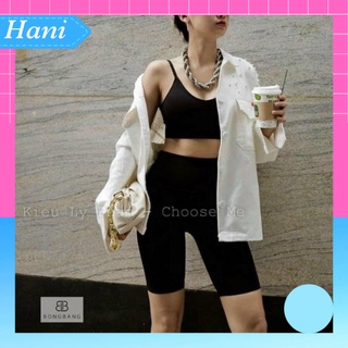 Quần legging ngố cuộn nữ HN019, quần legging đùi cuộn thái rainbow nâng mông cho nữ