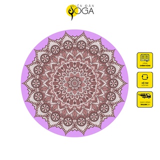 Thảm tròn Yoga- Thư viện Yoga - Họa tiết 3D, đường kính 1,4m