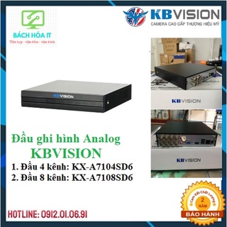 Đầu Ghi Hình  Analog 4 Kênh 5 in 1 KBVISION KX- A7104SD6 ( 7104sd6), A7108SD6 (7108SD6), chính hãng, bảo hành 24 tháng
