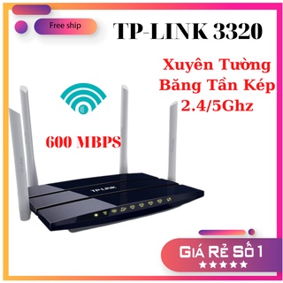 [TẶNG MGG 10K] Bộ phát wifi băng tần kép TPLINK 3320 chuẩn AC 600 Mbps sóng xuyên tường, modem wifi - Hàng Like New 95%