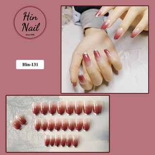 bộ 24 móng tay giả kèm keo đỏ hồng Hin Nail