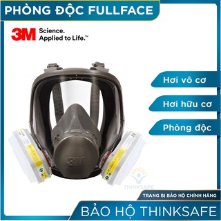 Mặt nạ phòng độc nguyên mặt 3M 6800 Thinksafe, sử dụng 2 phin lọc - mặt nạ lọc hơi hữu cơ vô cơ, khí độc, bụi, khói hàn