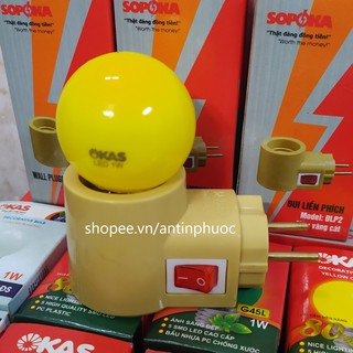 COMBO ĐUÔI ĐÈN CÔNG TẮC KÈM BÓNG LED 1W SOPOKA,OKAS - GÍA ĐÃ KÈM BÓNG
