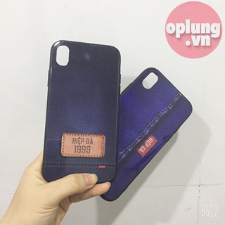 Ốp iphone in tên - Ốp kính cường lực vải bò đủ mã iphone 6 7 8 x xr xs max 11 promax K227