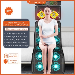 Đệm massage toàn thân công nghệ Nhật Bản ZONEHOUSE, nệm massage đa điểm toàn thân, đầu, vai, cổ, lưng, chân [ZONESHOP]