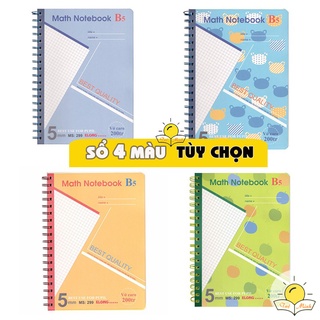 Sổ Klong B5 200 trang Caro Ms 299 lò xo kép [Chọn Màu] bìa nhựa chống nước, cuốn vở Klong