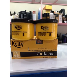 KEM DUỖI ÉP THẲNG TÓC KHÔNG CẦN NHIỆT KELLA COLLAGEN SUPER STRONG 500ML