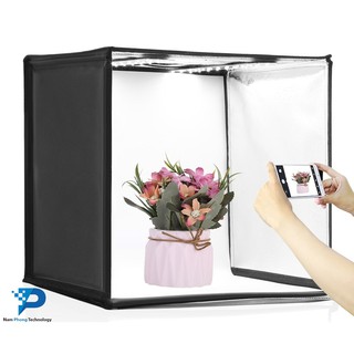HỘP CHỤP ẢNH SẢN PHẨM 40*40 PULUZ MÀU ĐEN CÓ ĐÈN LED SIÊU SÁNG - TẶNG KÈM 12 PHÔNG NỀN