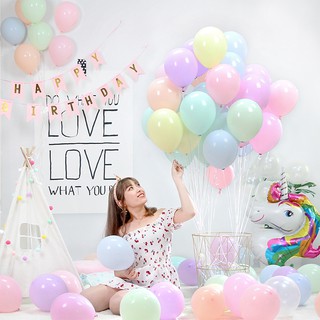 Set 10 Bong bóng pastel macaron 10" nhiều màu trang trí sinh nhật siêu đẹp