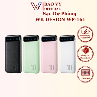 Cục xạc sạc dự phòng 10000mAh 20000mAh chính hãng WK DESIGN WP161 WP163 có đèn led sạc nhanh 2.1A 2 cổng sạc  - BAOVY