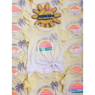 Teeshirt phôí nhũ cây dừa buộc vạt