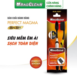 Combo 2 bàn chải OralClean Perfect Magma - lông chải xoắn kép thế hệ mới tặng kèm 2 nắp đậy tiện lợi