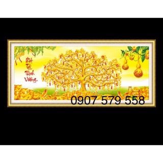 FREESHIP EXTRA - Tranh đá cay tiền vàng Kích thước: 138x60 cm