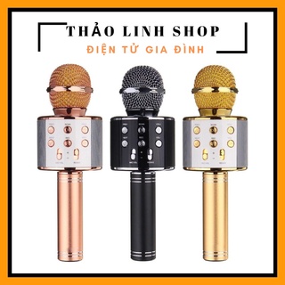 Mic hát karaoke bluetooth Ws858 kèm loa âm thanh trầm ấm hát hay