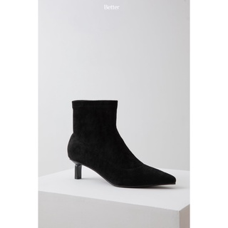 Boot mũi nhọn da lộn Better shoes, đường chỉ dọc giữa, đế cao 4cm - 251021003