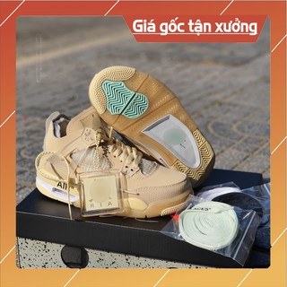 Giày Jordan 4 Off-White màu Cream (Kem) - Sneaker nam nữ, phom giày bóng rổ hot trend