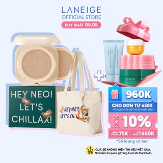 Combo Phấn Nước Che Phủ Mịn Lì 24H LANEIGE NEO Cushion Matte_23N 15gx2 &amp; Túi Tote Bag Maison Kitsuné 100g