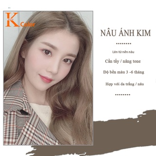Thuốc Nhuộm Tóc Màu NÂU TÂY ÁNH KIM - NÂU ÁNH KIM Không Tẩy