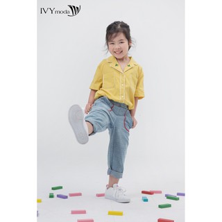 [NHẬP WABRTL5 GIẢM 10% TỐI ĐA 50K ĐH 250K ]Áo sơ mi viền trắng bé gái IVY moda MS 16G0740