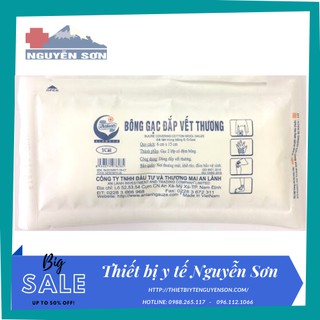 Bông gạc đắp vết thương An Lành 6x15cm vô trùng từng miếng nhiều kích thước - thiết bị y tế Nguyễn Sơn