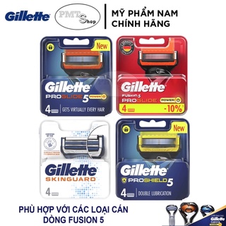 Hộp 4 cái Lưỡi thay thế dao cạo râu Gillette Fusion 5 Proglide Power , Proshield , Skinguard