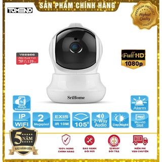 Camera ip wifi Srihome SH020 3.0 Mpx Xoay 360° FULLHD+1296 Pixel - Chính hãng Bảo Hành 5 Năm