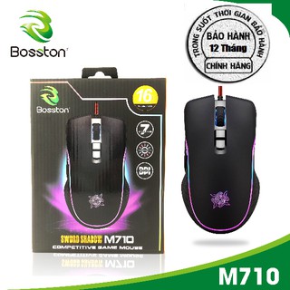 Chuột chuyên game 7D cao cấp Bosston M710 DPI 3200 - Led RGB cực đẹp (Đen)