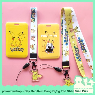 [Sẵn VN - Hỏa Tốc] Dây Đeo Thẻ Bao Thẻ Nhân Viên Nhựa PVC Pika Golden Yellow