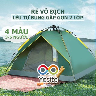 [Dày Dặn 2 Lớp] Lều Cắm Trại Du Lịch Tự Động 3-5 người, Chống Nước, Chống Tia Tử Ngoại, Lều Tự Bung