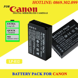 Pin máy ảnh Canon LP-E12 1250mAh cho Canon M10 100D Rebel S1 M M2 M50 M100