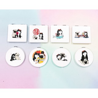 Gương 2 mặt hoàng thượng mèo GPI42 gương pu gương hoạt hình cute dễ thương thần tượng