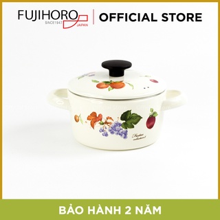 Nồi tráng men Fujihoro FRV-16W (Họa tiết Trái Cây) - Dung tích 1.4L - Bảo hành 2 năm - Hàng chính hãng
