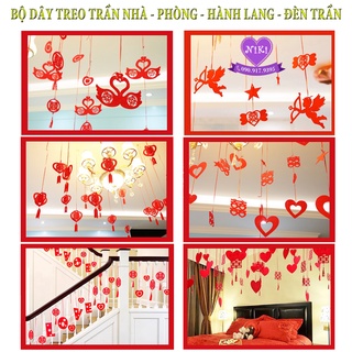 SET 60 DÂY TREO THIÊN NGA - TRÁI TIM - CHỮ HỶ - NGÔI SAO  -THIÊN SỨ DÙNG TRANG TRÍ CƯỚI