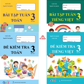 Sách - Combo Bài Tập Tuần và Đề Kiểm Tra Toán và Tiếng Việt 3 - Học Kì 1 (4 cuốn)