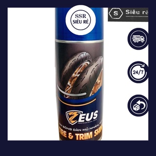 Chai Xịt Phục hồi nhựa nhám, làm bóng dàn áo mủ ZEUS TIRE&amp;TRIM SHINE 400ML (PD4269)