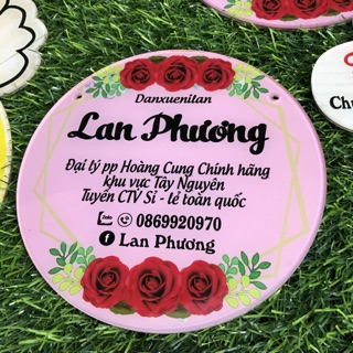 Bảng hiệu tròn nền hồng_ bảng hiệu shop_ Decor trang trí cửa hàng