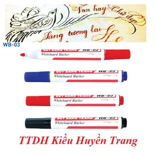 Bút dạ bảng Whiteboard WB 03 màu xanh - đỏ - đen (dễ dàng tẩy xóa)